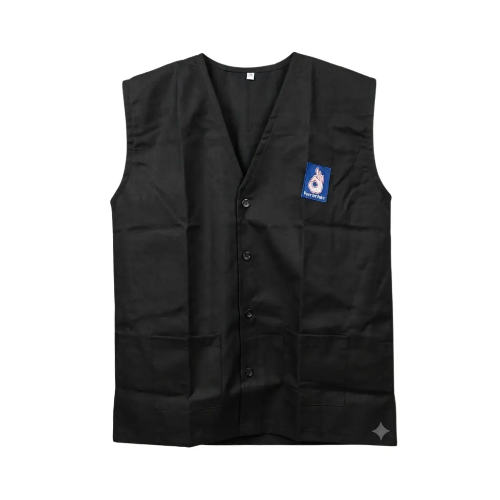 BPCL Uniform Waistcoat Black V-Neck