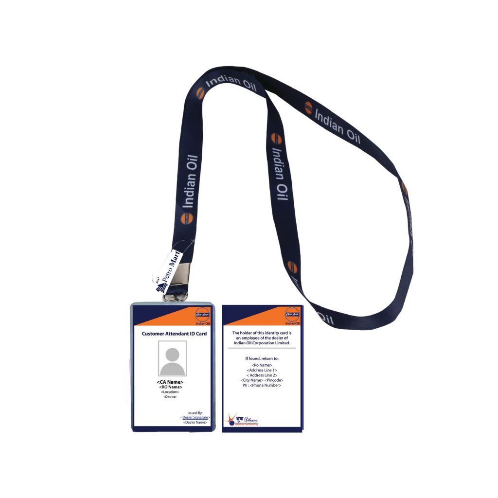 Pack of 5 White-Orange-Blue Rectangular Indian Oil Dhruva (IOCL) PVC ID Card