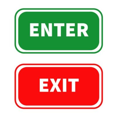 Entry And Exit Gate Sign Board(Pack of 1 Entry 1 Exit Board) - Petro Mart