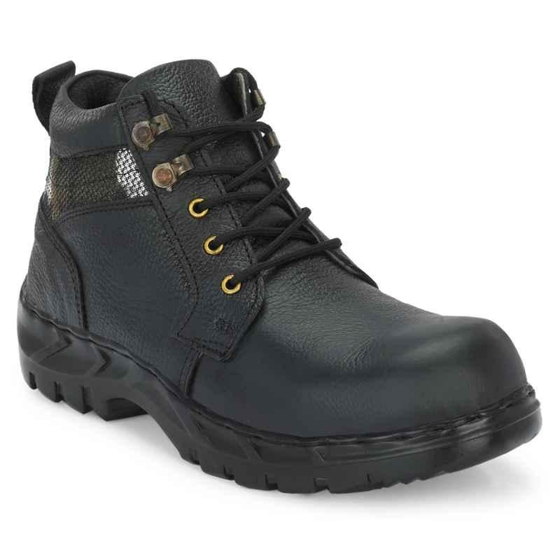 ArmaDuro AD1026 Black Leather Steel Toe Safety Shoes