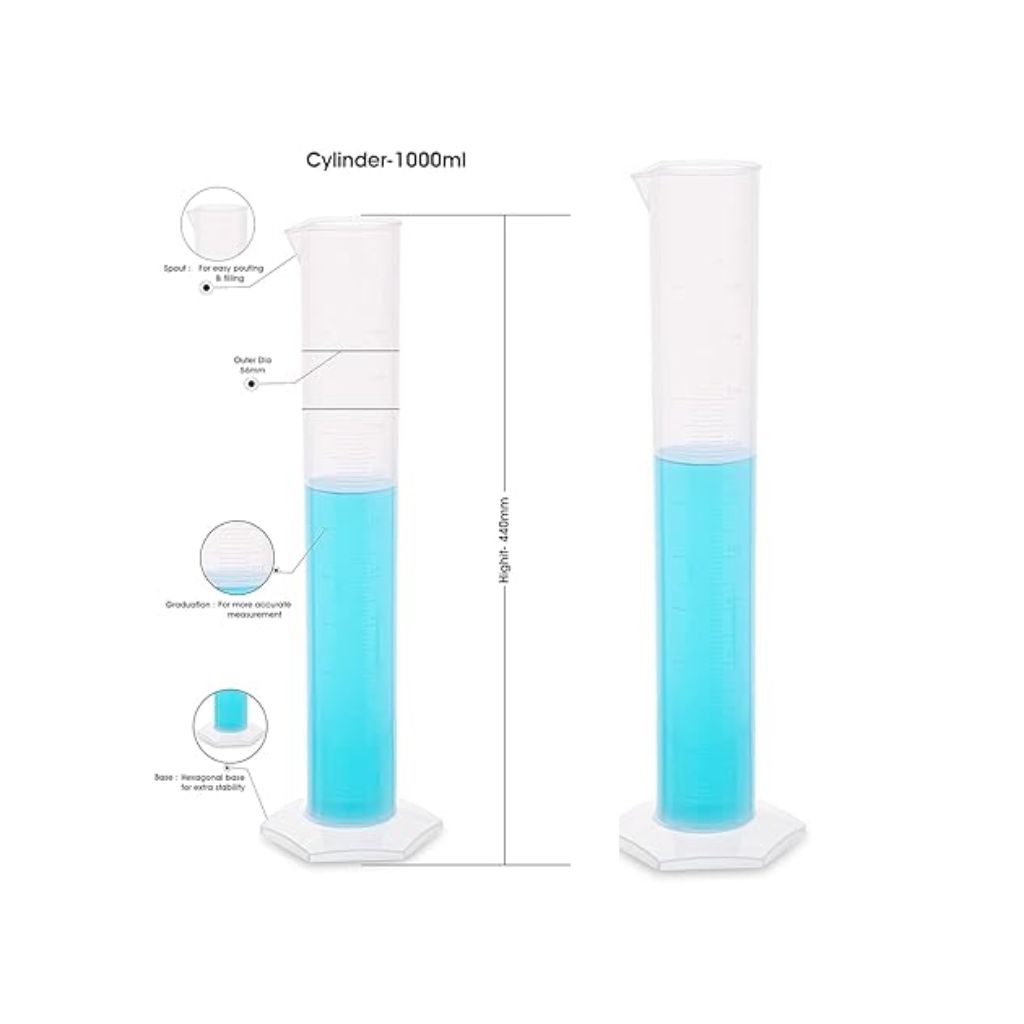 Plastic Cylindrical Test Jar 1000 ml