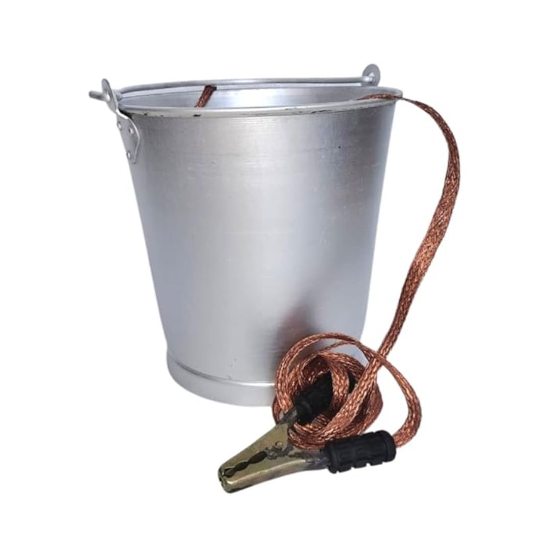 Pack of 2 Aluminum Bucket With Earthing Wire