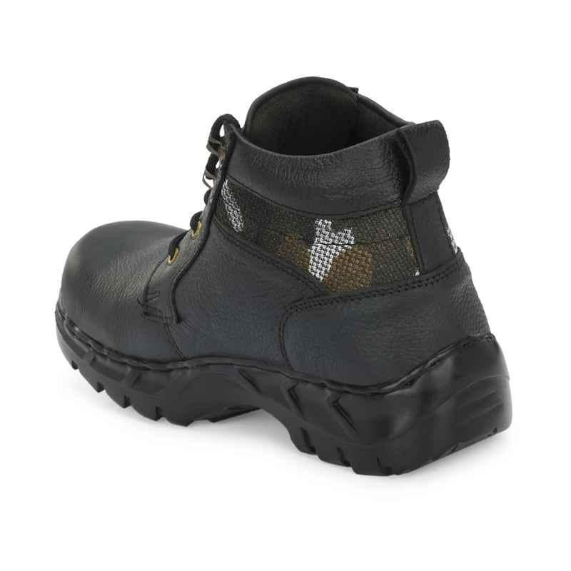 ArmaDuro AD1026 Black Leather Steel Toe Safety Shoes