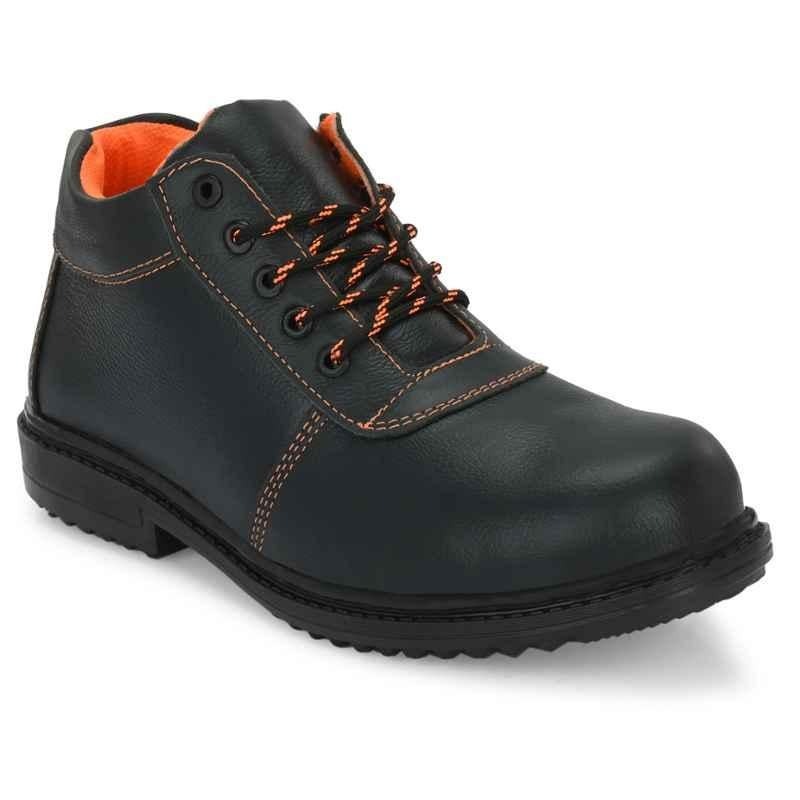 ArmaDuro AD1028 Black Leather Steel Toe Safety Shoes