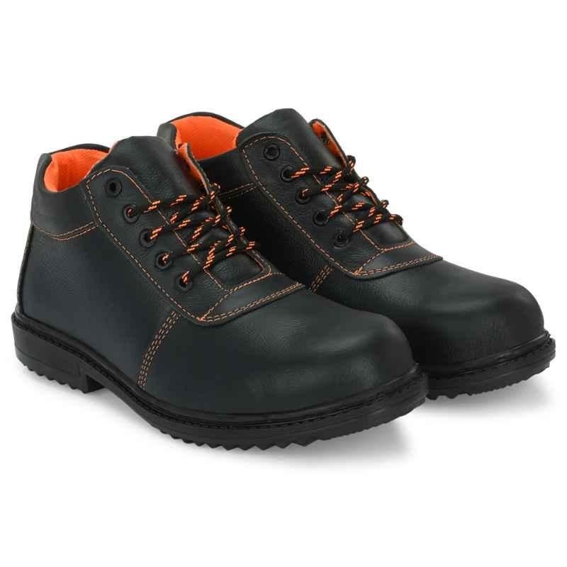 ArmaDuro AD1028 Black Leather Steel Toe Safety Shoes