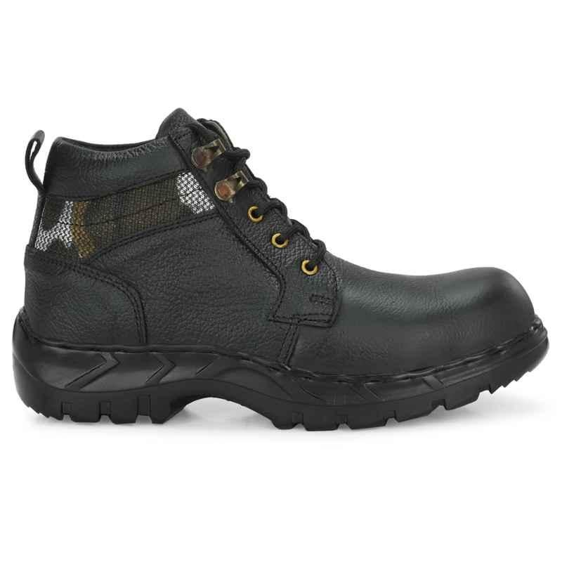 ArmaDuro AD1026 Black Leather Steel Toe Safety Shoes