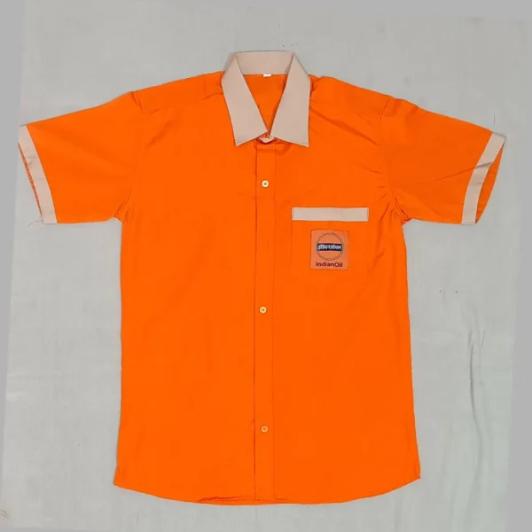 IOCL Petrol Pump CA Uniform Orange Half Sleeve Shirt - Image 2