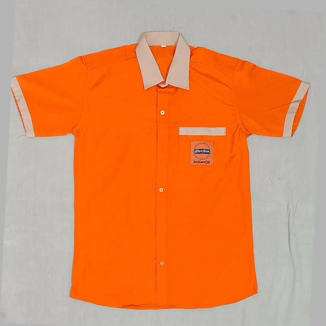 IOCL Petrol Pump CA Uniform Orange Half Sleeve Shirt