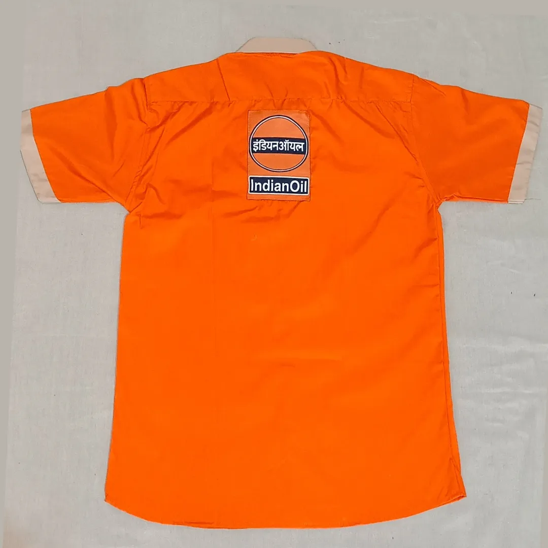 IOCL Petrol Pump CA Uniform Orange Half Sleeve Shirt