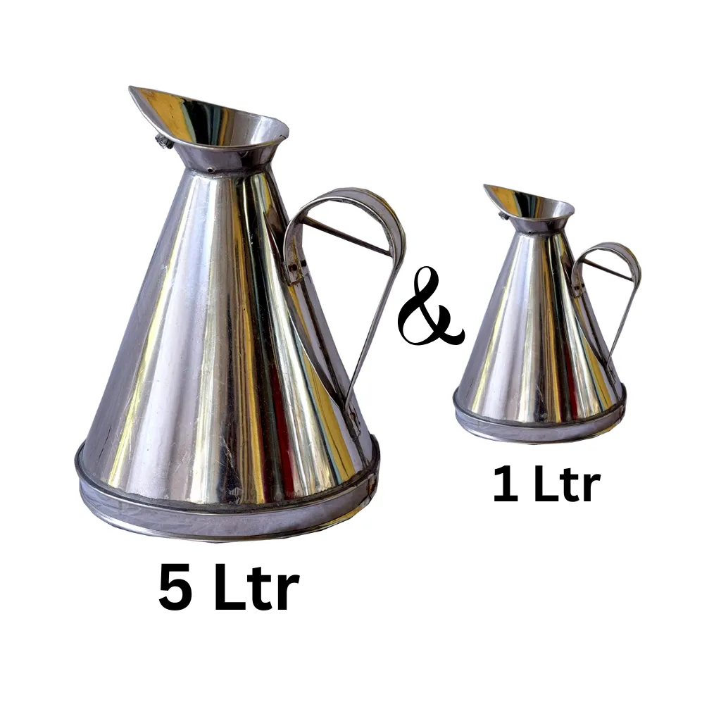 Oil Measure Stainless Steel Container 1L and 5L Combo