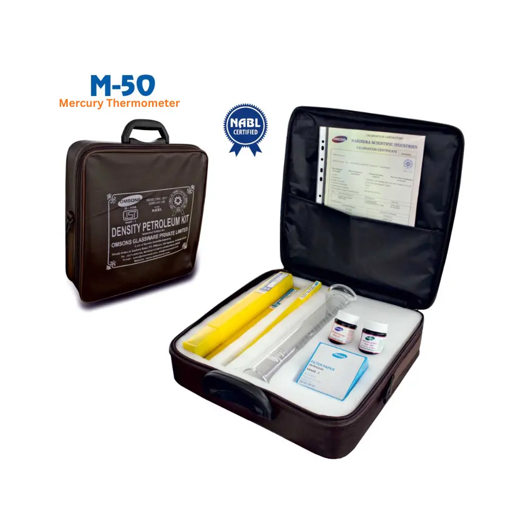 Omsons Density Petroleum Kit M-50 with NABL Certificate Mercury Thermometer